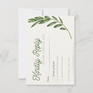 Olivenzweig - RSVP-Karte RSVP Karte