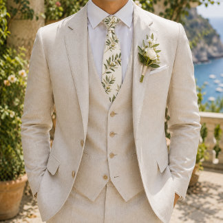 Olivenzweig-Tuscan-Weingut-Hochzeit Krawatte