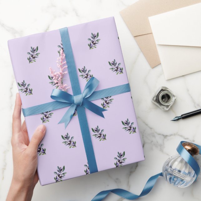 Olivenzweig-Wasserfarbenmuster  Geschenkpapier (Schenken)