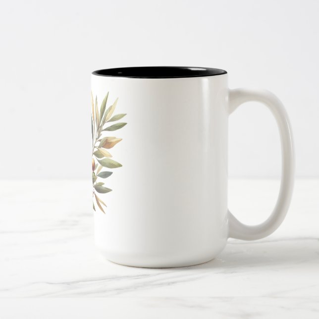 Olivenzweig Zweifarbige Tasse (Rechts)