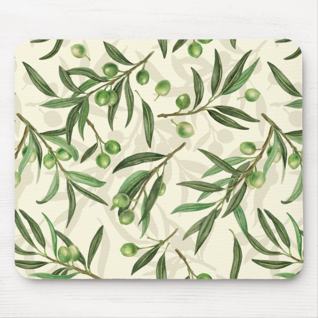 Olivenzweige Aquarell Mousepad (Vorne)