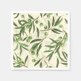 Olivenzweige Aquarell Serviette