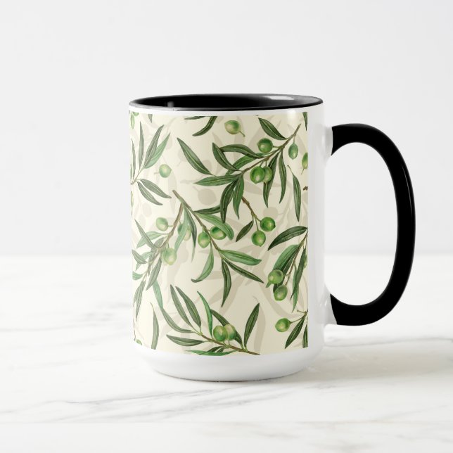 Olivenzweige Aquarell Tasse (Rechts)