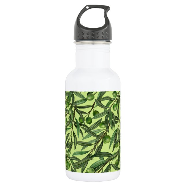 Olivenzweige auf Honigtau Edelstahlflasche (Vorderseite)