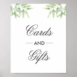 Olivenzweige. Hochzeitskarten und Geschenke Poster