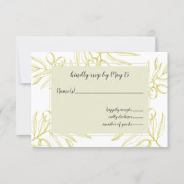 Olivenzweige Natur Grüne Botanische Hochzeit RSVP Karte