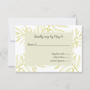 Olivenzweige Natur Grüne Botanische Hochzeit RSVP Karte
