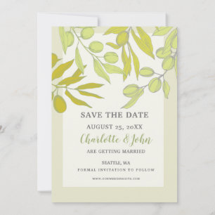 Olivenzweige Natur Grüne Botanische Hochzeit Save The Date