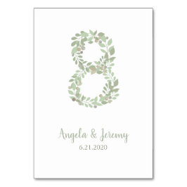 Olivenzweige Nummer 8 Tischnummer