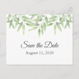 Olivenzweige. Sommerhochzeit Das Datum retten Postkarte