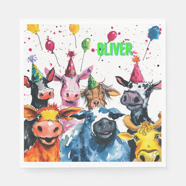 Oliver Birthday Serviette (Vorderseite)