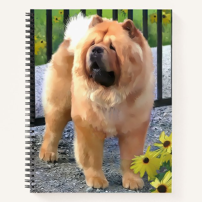 OLIVER Chow Chow 8 1/2x11 Spiralnotebook Notizbuch (Vorderseite)