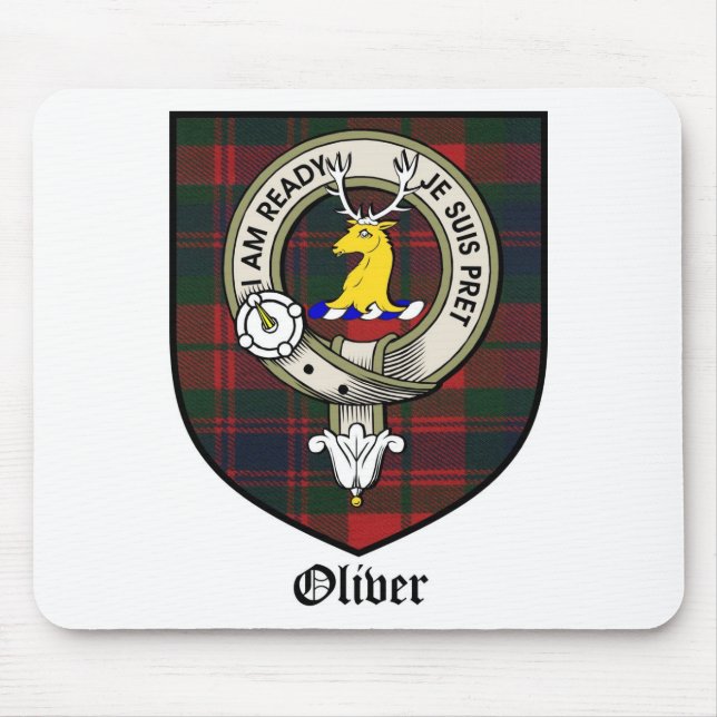 Oliver-Clan-Wappen-AbzeichenTartan Mousepad (Vorne)