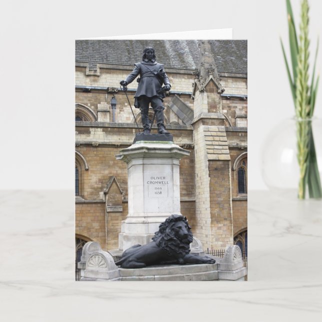 Oliver Cromwell Statue - Grußkarte des Parlaments Karte (Vorderseite)