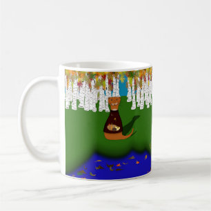 Oliver der Otter am River Wolf Lake im Herbst Kaffeetasse