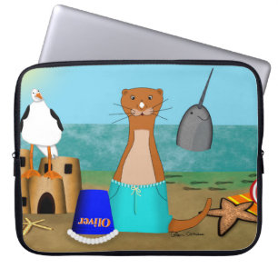 Oliver der Otter am Strand Laptopschutzhülle