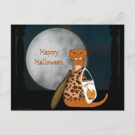 Oliver, der Otter, der in seinem Halloween-Kostüm  Postkarte
