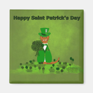 Oliver der Otter pflückt Shamrocks- Sankt Patrick Magnet