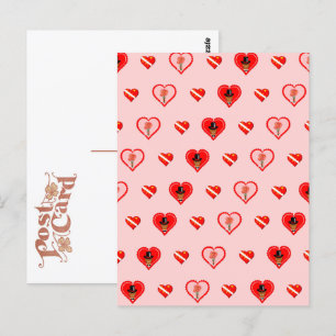 Oliver der Otter Valentinstag-Muster Postkarte