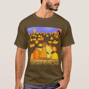 Oliver der Otter wählt einen Kürbis T-Shirt
