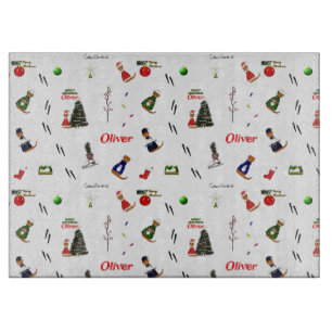 Oliver der Otter Weihnachten Zufallsmuster Schneidebrett