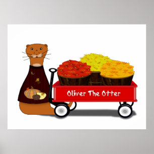 Oliver der Otter wird Herbstfertig Poster