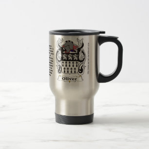 Oliver-Familien-Wappen auf einer Reise-Tasse Reisebecher