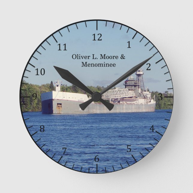 Oliver L. Moore & Menominee clock Runde Wanduhr (Vorderseite)