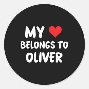 Oliver - Mein Herz gehört Oliver - Liebe Runder Aufkleber
