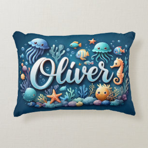 Oliver Name Ocean Theme Dekorative Sea Life Dekokissen