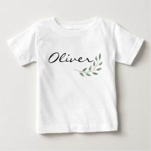 Oliver Name Reveal Romper Neuborn Natureleaf Baby Baby T-shirt