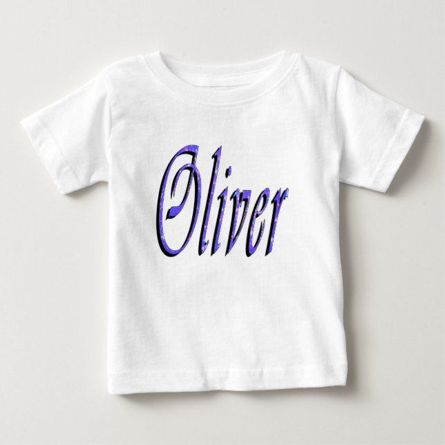 Oliver, Nom, Logo, T-shirt blanc pour bébé (Devant)