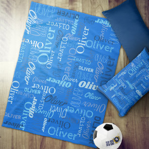 Oliver personalisierte Namensschattierungen in Bla Fleecedecke