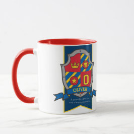 Oliver Ritter Schild rot blauer Name bedeutet Tass Tasse