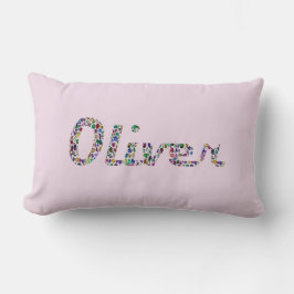 Oliver Script Typografie in Vibrant Stones Lendenkissen