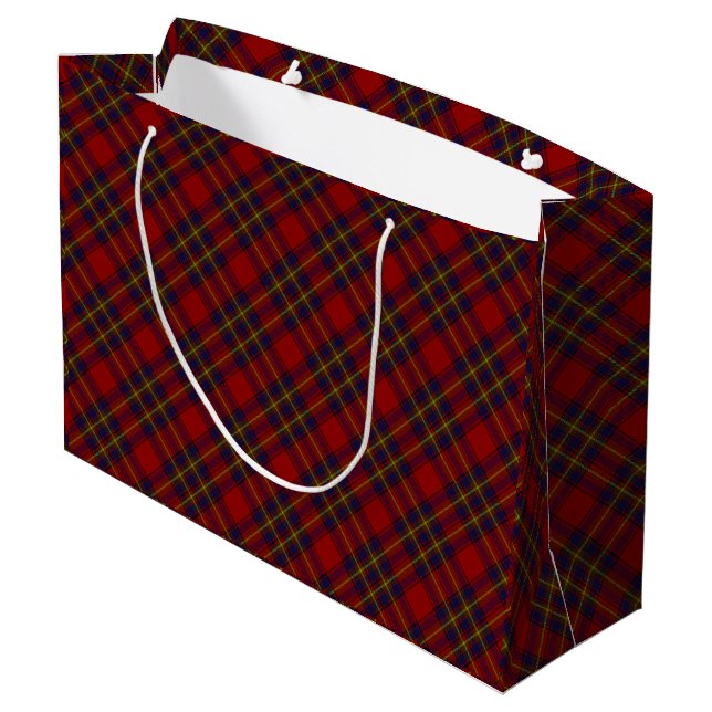 Oliver tartan rot-blau kariert große geschenktüte (Rückseite Schrägansicht)