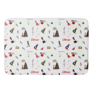 Oliver The Otter Christmas Random Pattern Badematte