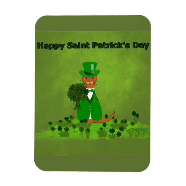 Oliver The Otter Picking Kleeblatts Magnet (Vertikal)