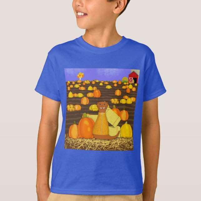 Oliver The Otter Picks a Pumpkin T-Shirt (Vorderseite)