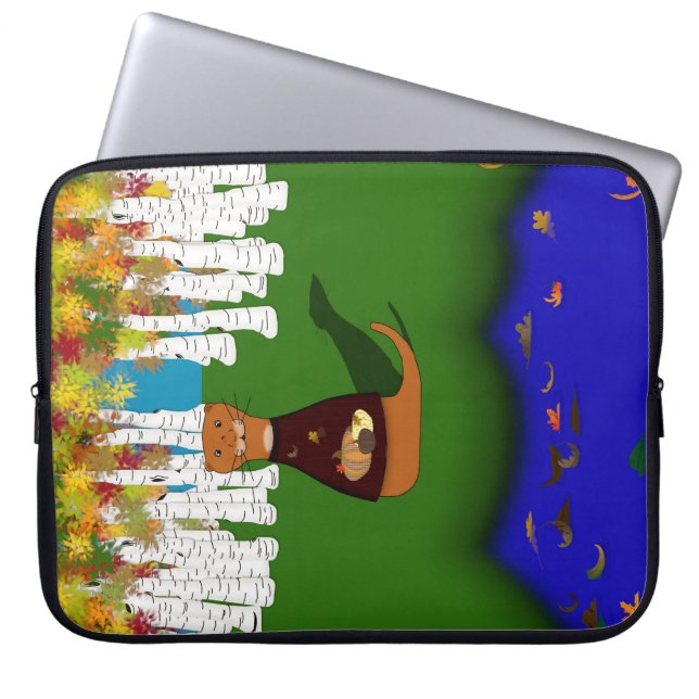 Oliver The Otter River Wolf Herbstpolyester Laptopschutzhülle (Vorderseite)