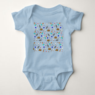 Oliver The Otter Summer Beach Vacation Pattern Baby Strampler