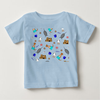 Oliver The Otter Summer Beach Vacation Pattern Baby T-shirt