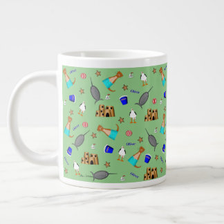 Oliver The Otter Summer Beach Vacation Pattern Jumbo-Tasse