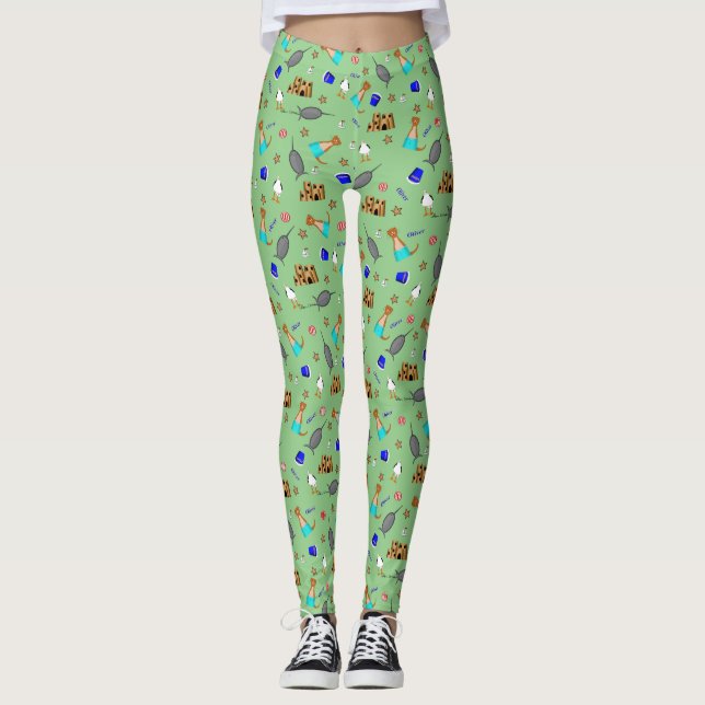 Oliver The Otter Summer Beach Vacation Pattern Leggings (Vorderseite)