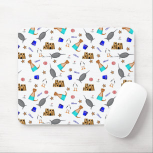 Oliver The Otter Summer Beach Vacation Pattern Mousepad