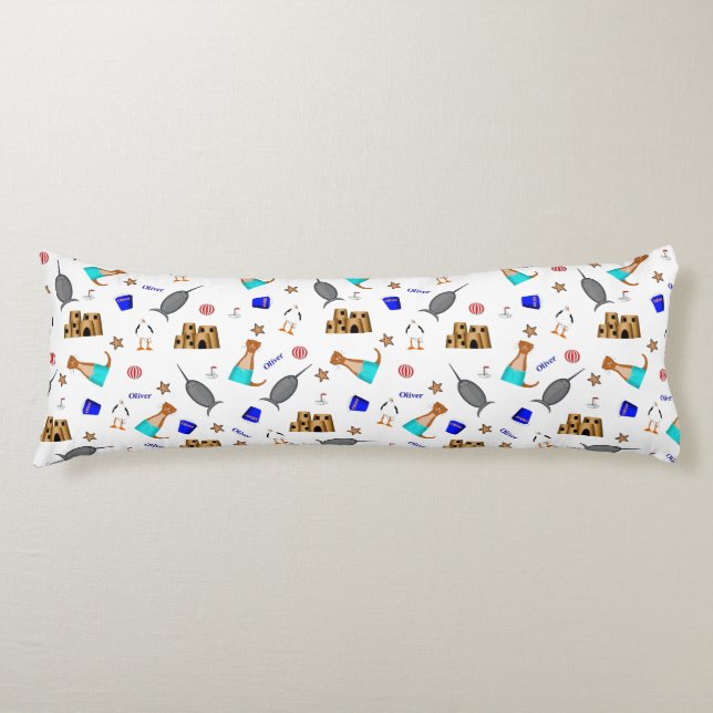 Oliver The Otter Summer Beach Vacation Pattern Seitenschläferkissen (Vorderseite)