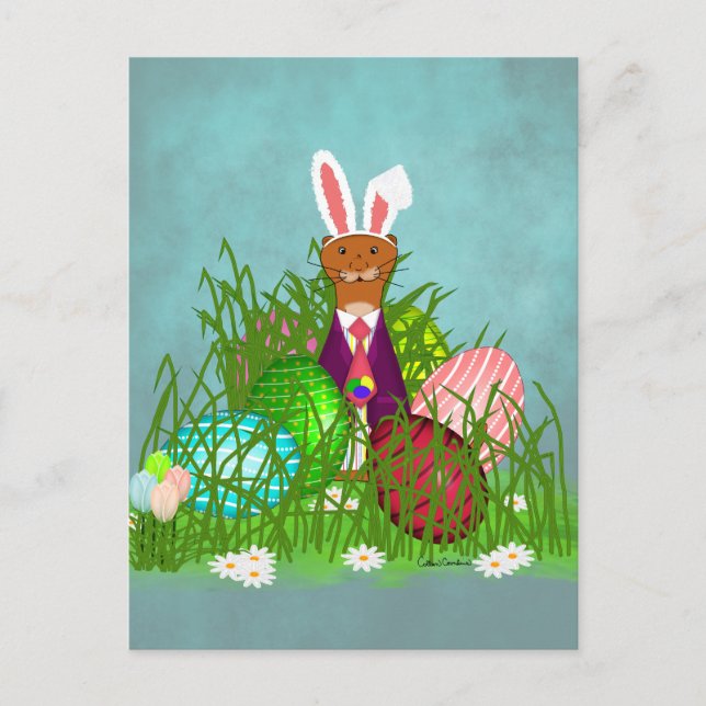 Oliver The Otter und das Große Ostereier Postkarte (Vorderseite)