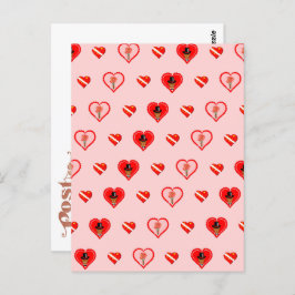 Oliver The Otter Valentine's Day Pattern Postkarte