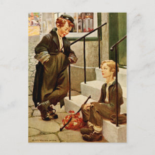 Oliver Twist und der Artful Dodger Postkarte