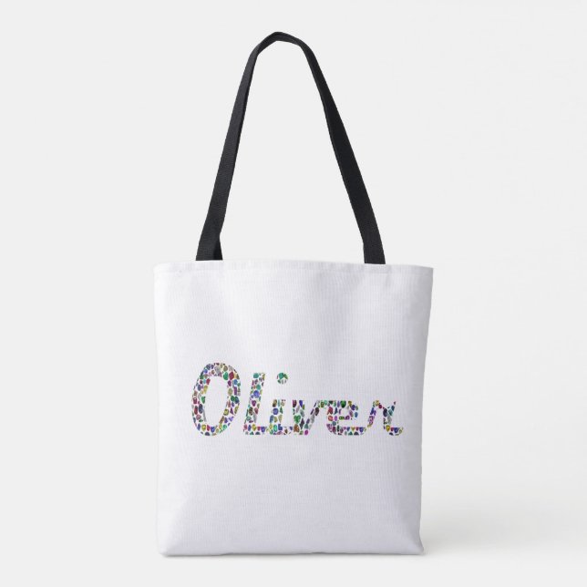 Oliver Typografie mit farbenprächtigem Muster Tasche (Rückseite)